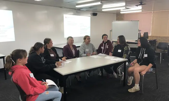 Commissioner Meeting Yaric During Training In Kalgoorlie In July 2022