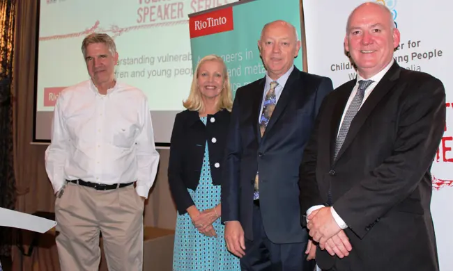 Commissioner With Guest Speakers Steve Zubrick, Donna Cross And Alan Duncan