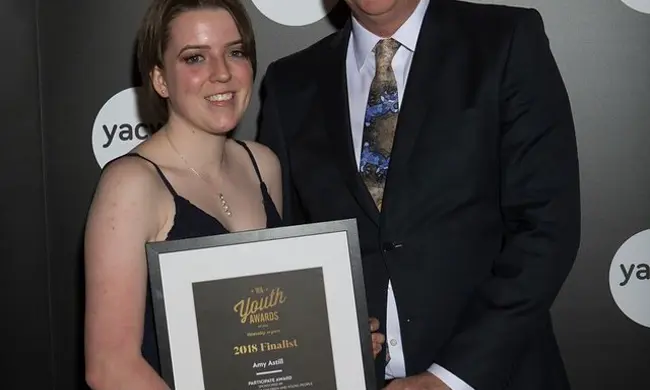 Finalist Amy Astill With Commissioner Colin Pettit