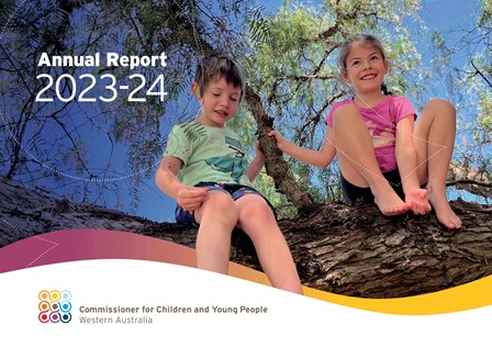 Picture of the front cover of the 2023-24 Annual Report for the Commissioner for Children and Young People