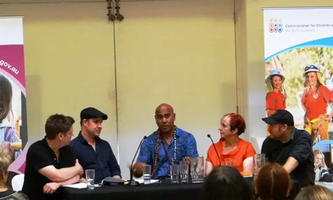 Discussion Panel With Renowned NZ Artist Michael Tuffery (Middle) Children, Young People And The Arts Seminar